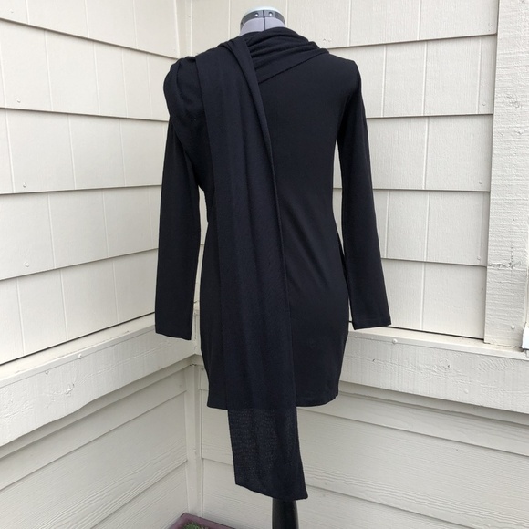 Kai-Aakmann Black Draped Mini Dress Tunic Size M - Picture 5 of 8